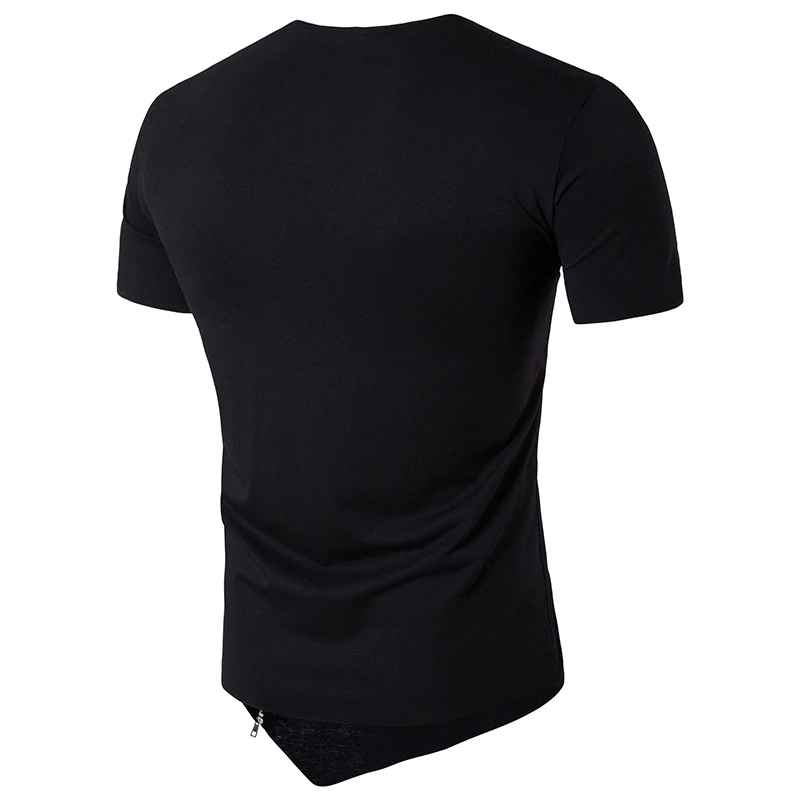 Black PU Patchwork T-Shirt